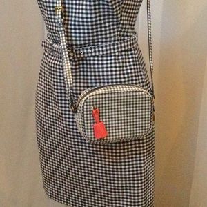 J CREW Blue Gingham Signet Purse